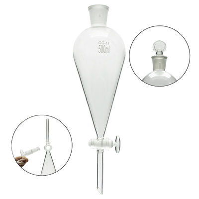 OEM ODM Glass Pear Shaped Laboratory Funnels Separating Funnel 500ml