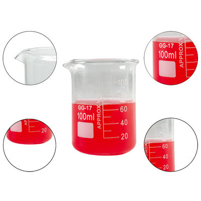 Customized Logo Transparent 100ml Laboratory Beakers Low Form