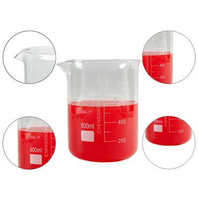 Glass Measuring Laboratory Beakers 800ml Customizable