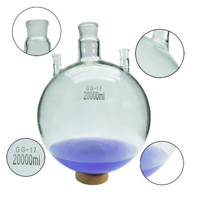 2000ml 3000ml 5000ml 3 Neck Round Bottom Boiling Flask Joint Customizable