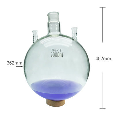 2000ml 3000ml 5000ml 3 Neck Round Bottom Boiling Flask Joint Customizable